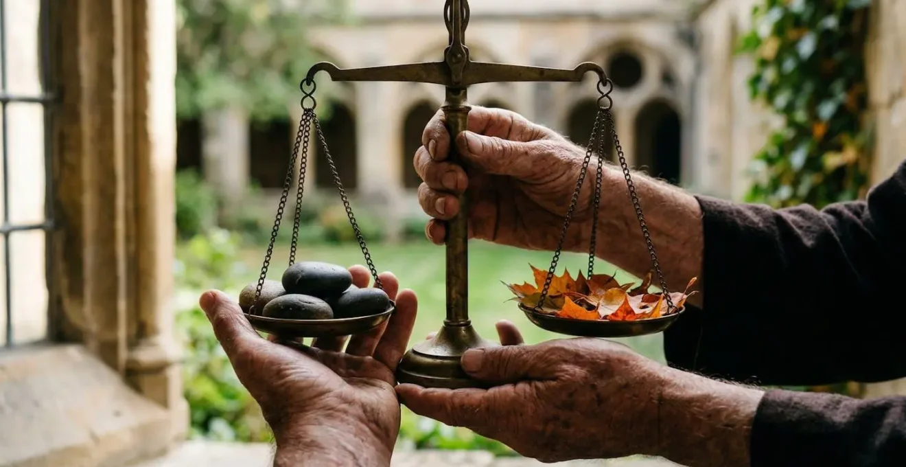 Mani che tengono una bilancia simbolica per valutare l'autenticità di una guida spirituale.
