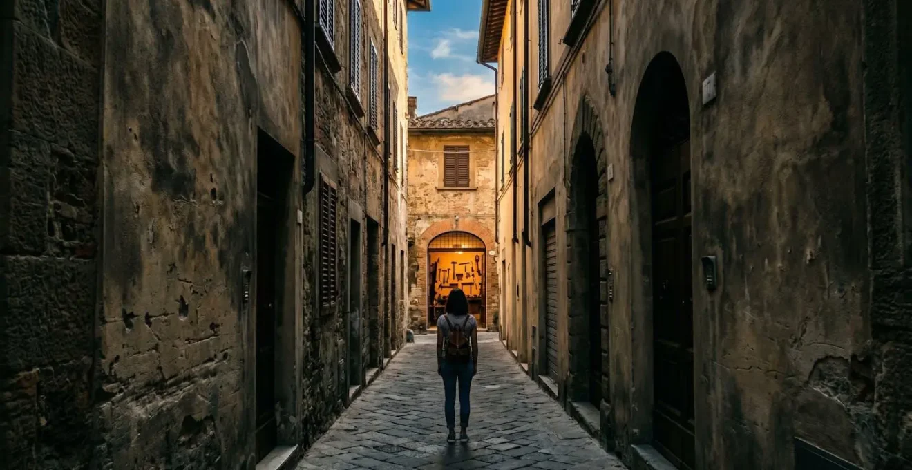 Turista scopre bottega artigiana in vicolo caratteristico
